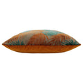 Teal-Rust - Side - Paoletti Palm Grove Jacquard Square Cushion Cover