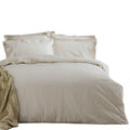 Eucalyptus - Side - The Linen Yard Hebden Melange Stripe Duvet Cover Set