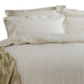 Grey - Side - The Linen Yard Hebden Melange Stripe Duvet Cover Set