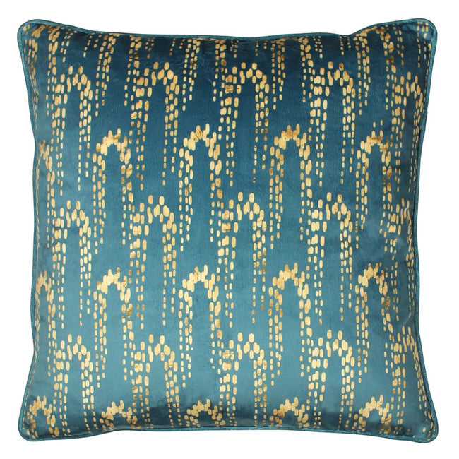 Petrol - Front - Furn Wisteria Velvet Square Cushion Cover