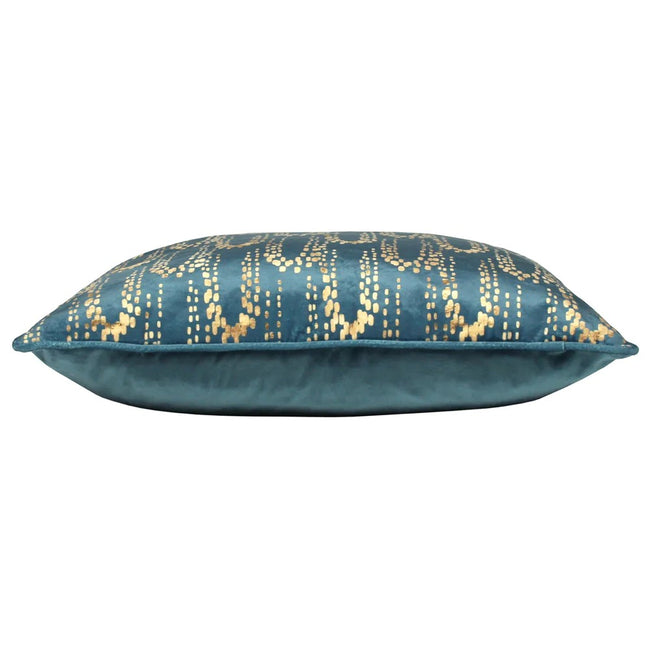 Petrol - Side - Furn Wisteria Velvet Square Cushion Cover