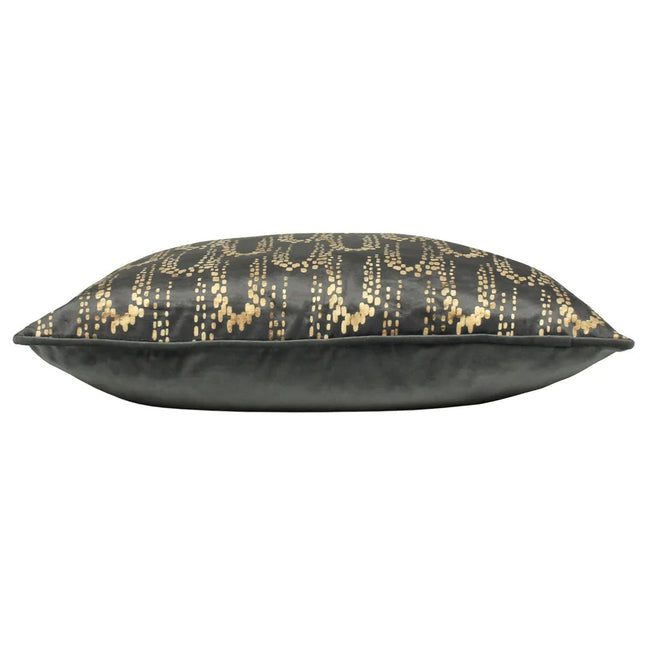 Charcoal - Side - Furn Wisteria Velvet Square Cushion Cover
