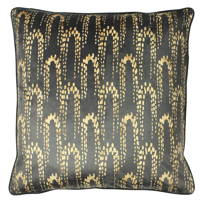 Charcoal - Front - Furn Wisteria Velvet Square Cushion Cover