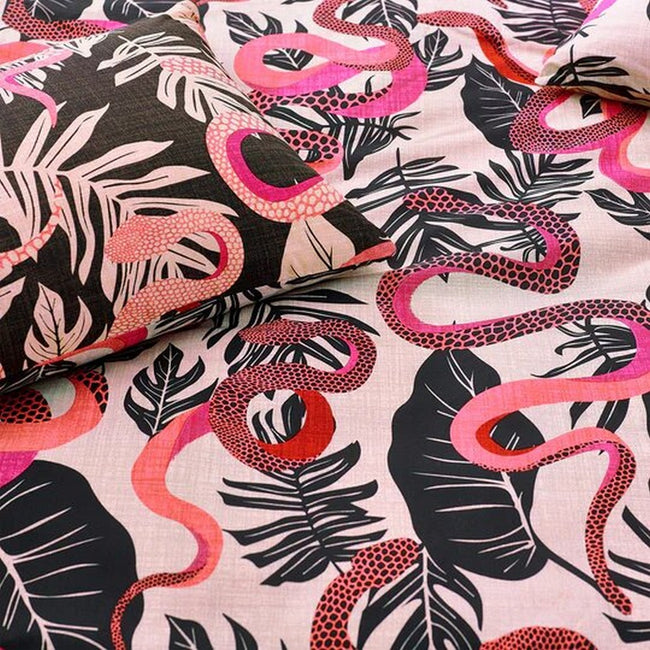 Ruby-Pink - Back - Furn Serpentine Tropical Duvet Set