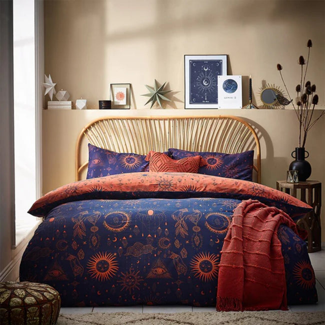 Bronze-Navy - Front - Furn Constellation Duvet Cover Set