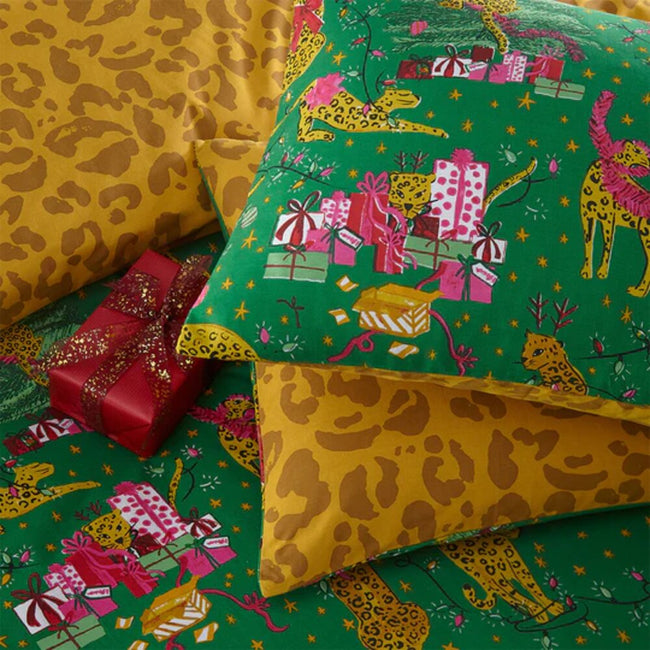 Green-Gold - Back - Furn Purrfect Christmas Duvet Cover Set