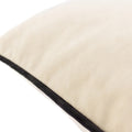 Ivory-Black - Side - Paoletti Torto Velvet Rectangular Cushion Cover
