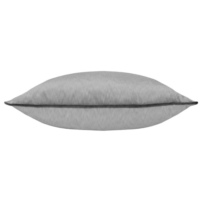 Silver-Charcoal - Back - Paoletti Torto Velvet Rectangular Cushion Cover
