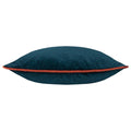 Teal-Brick Red - Back - Paoletti Torto Velvet Rectangular Cushion Cover