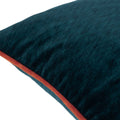 Teal-Brick Red - Side - Paoletti Torto Velvet Rectangular Cushion Cover