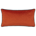 Brick Red-Teal - Front - Paoletti Torto Velvet Rectangular Cushion Cover