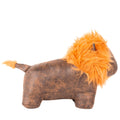 Brown-Orange - Side - Paoletti Faux Leather Lion Doorstop
