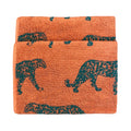 Orange-Blue - Front - Furn Leopard Jacquard Hand Towel
