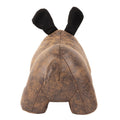 Brown - Back - Paoletti Faux Leather Rhinoceros Doorstop