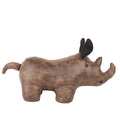 Brown - Side - Paoletti Faux Leather Rhinoceros Doorstop
