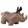 Brown - Front - Paoletti Faux Leather Rhinoceros Doorstop