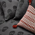 Charcoal - Lifestyle - Tufted Cotton Skull Duvet Cover Set