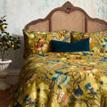 Ochre - Back - EW By Edinburgh Weavers Morton Contrast Piping Sateen Floral Duvet Cover Set