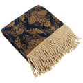 Navy-Gold - Front - Paoletti Shiraz Traditional Jacquard Throw