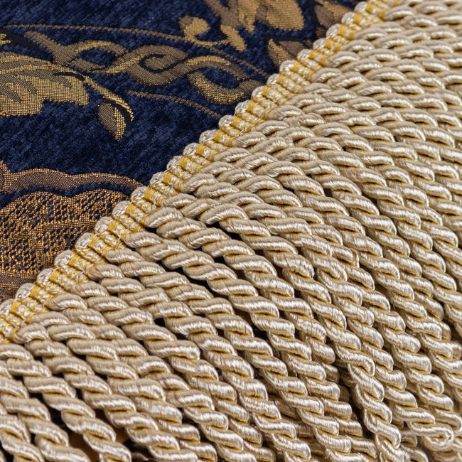 Navy-Gold - Back - Paoletti Shiraz Traditional Jacquard Throw