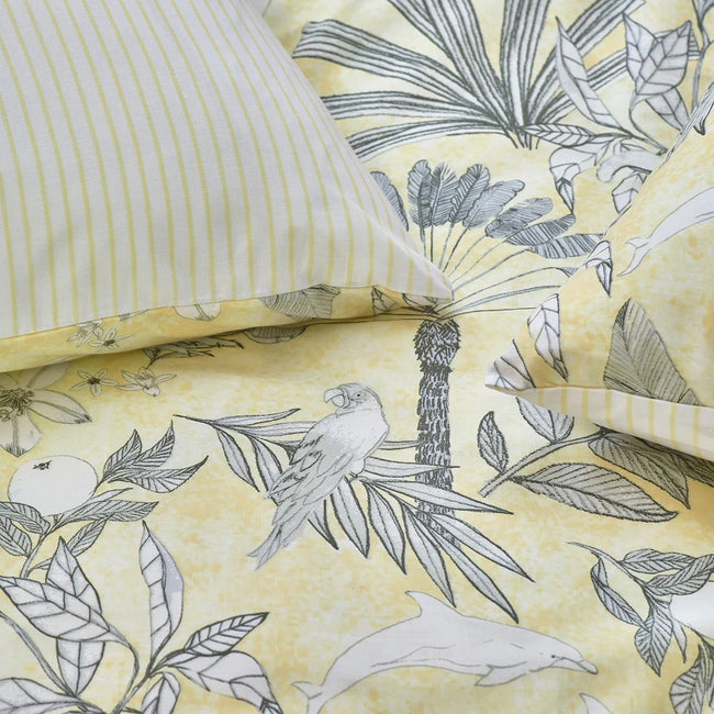 Yellow - Side - Furn Colony Palm Duvet Cover Set