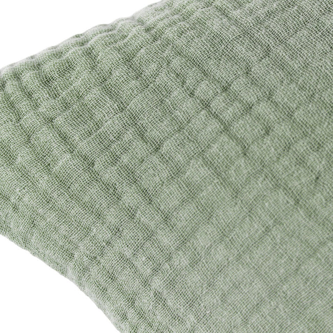 Eucalyptus - Back - Yard Lark Cotton Crinkled Cushion Cover