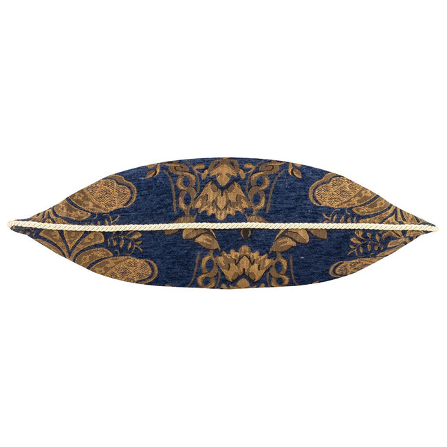 Navy - Back - Paoletti Shiraz Jacquard Traditional Cushion Cover