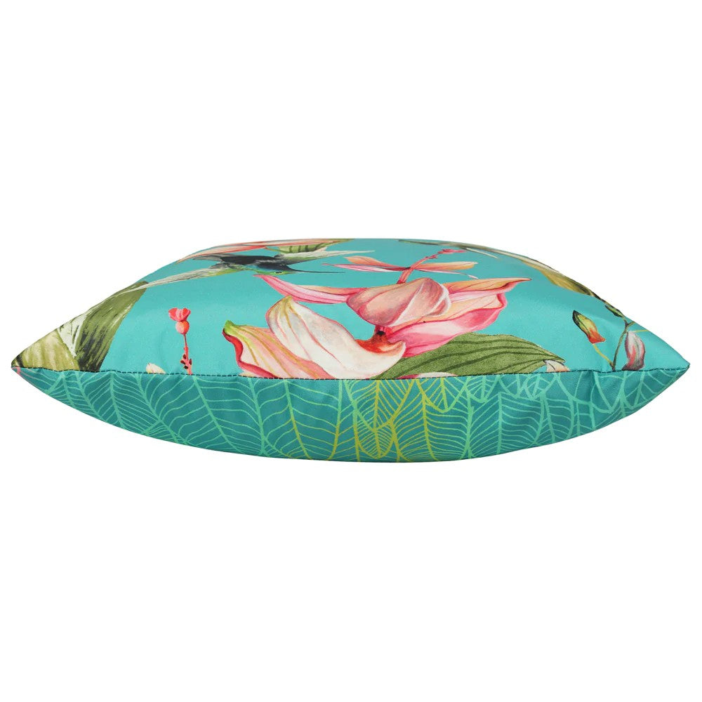 Blue - Side - Evans Lichfield Hummingbird Outdoor Cushion Cover