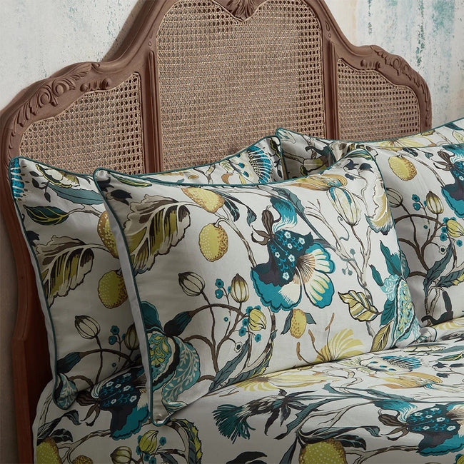 Teal - Front - EW by Edinburgh Weavers Morton Sateen Floral Housewife Pillowcase (Pack of 2)