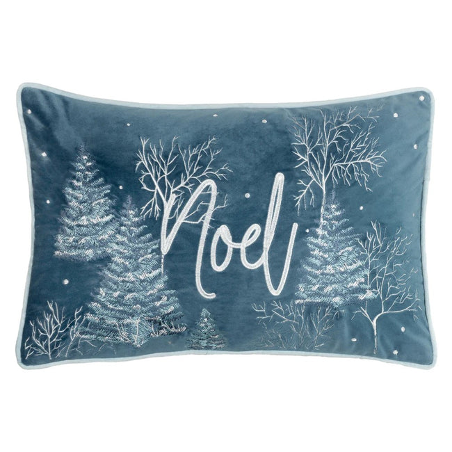 Blue - Front - Furn Arcticus Noel Embroidered Arctic Animals Cushion Cover