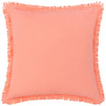 Coral - Back - Furn Gracie Fringed Velvet Cushion Cover