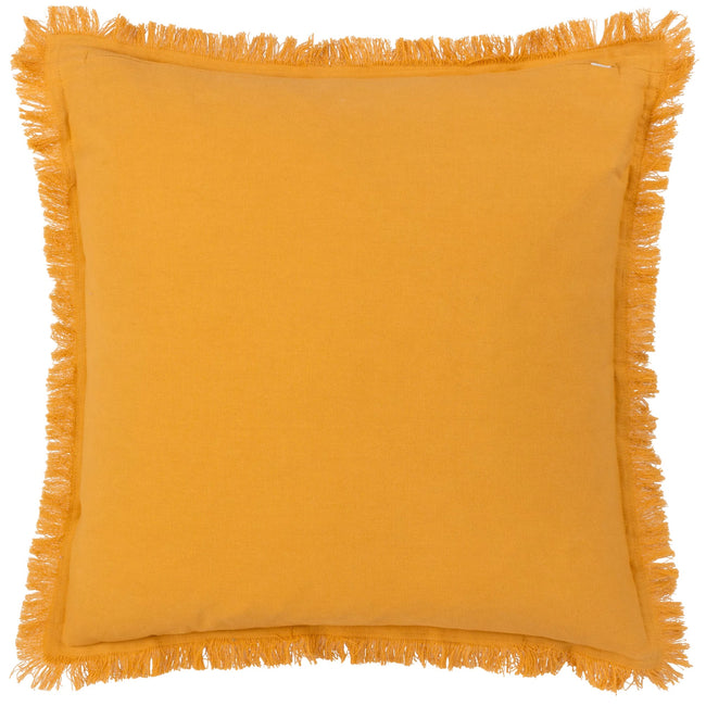 Mustard - Back - Furn Gracie Fringed Velvet Cushion Cover