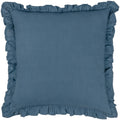 French Blue - Back - Paoletti Kirkton Pleated Floral Cushion Cover