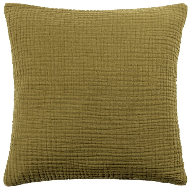 Khaki - Front - Yard Lark Woven Organic Cushion Cover