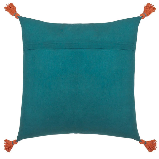 Blue - Back - Wylder Bolais Tassel Square Cushion Cover