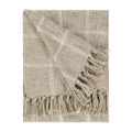 Stone-Natural - Front - Yard Beni Checked Fringed Throw