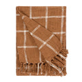 Ginger-Natural - Front - Yard Beni Checked Fringed Throw