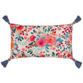 Multicoloured-Blue - Front - Wylder Posies Tassel Floral Cushion Cover