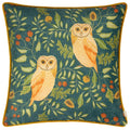 Teal - Front - Evans Lichfield Hawthorn Chenille Owl Cushion Cover