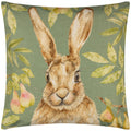 Olive - Front - Evans Lichfield Grove Hare Outdoor Cushion Cover