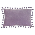 Lilac - Front - Furn Dora Pom Pom Velvet Rectangular Cushion Cover
