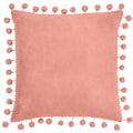 Pale Pink - Front - Furn Dora Pom Pom Velvet Square Cushion Cover