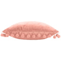 Pale Pink - Side - Furn Dora Pom Pom Velvet Square Cushion Cover