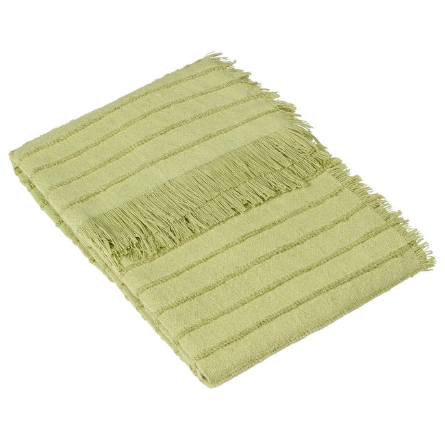 Pistachio - Front - Furn Hazie Woven Linear Fringe Throw