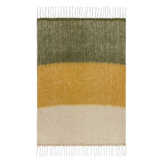 Natural-Moss - Front - Yard Rawton Herringbone Ombre Throw