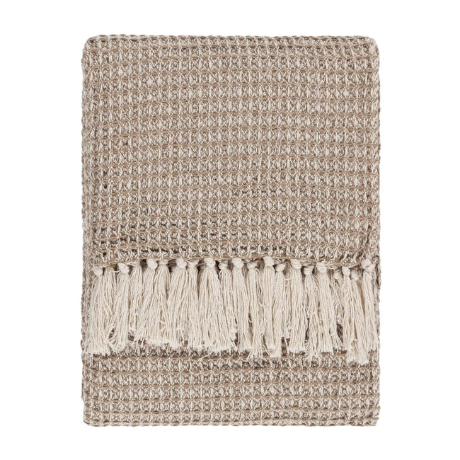Biscuit - Front - Yard Lorne Waffle Fringed Throw