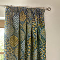 Blue-Saffron - Back - Wylder Ophelia Jacquard Floral Pencil Pleat Curtains
