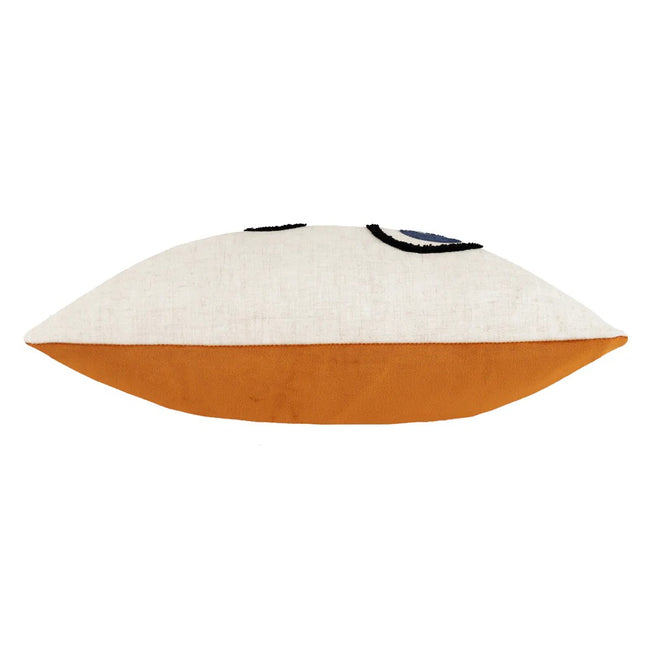 Ginger-Navy - Side - Furn Cleo Embroidered Woven Linear Cushion Cover