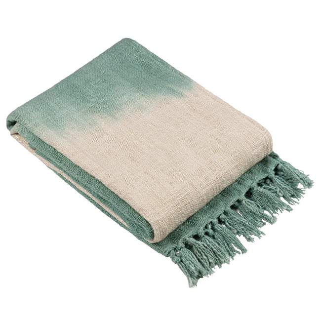 Eucalyptus - Front - Furn Mizu Dip Dye Tassel Throw