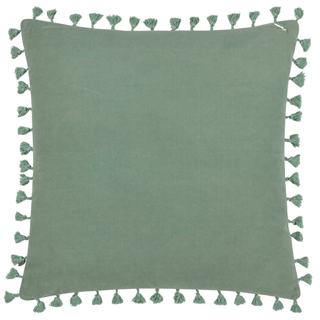 Rust - Back - Paoletti Salisa Cotton Velvet Floral Cushion Cover